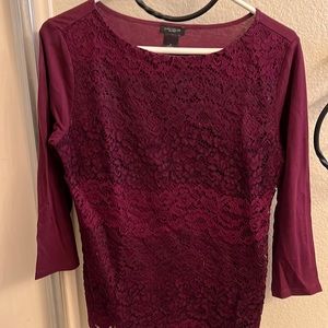 Long sleeve wine colored shirt